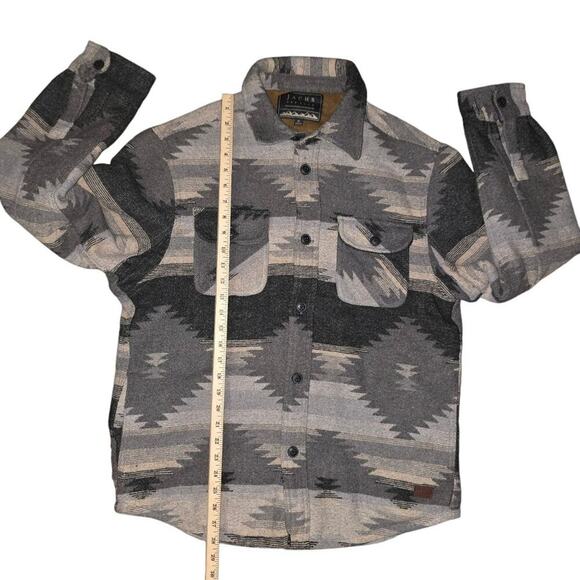 Jachs New York Sherpa Lined Wool Jacket Mens M Button Down Aztec - Picture 4 of 9